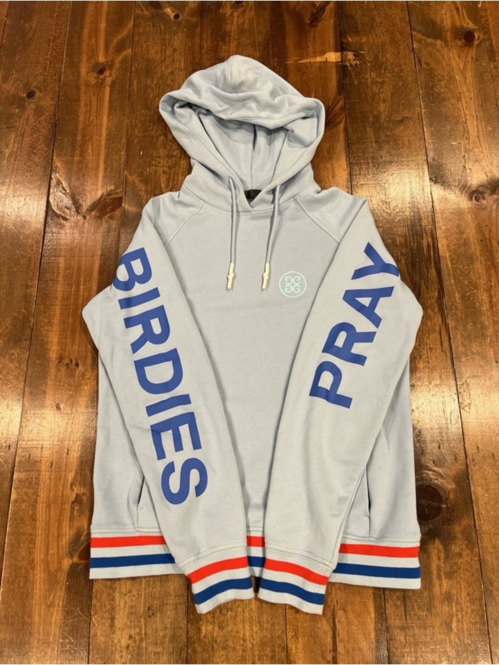 Like new G/FORE light blue “Pray For Birdies” hoodie